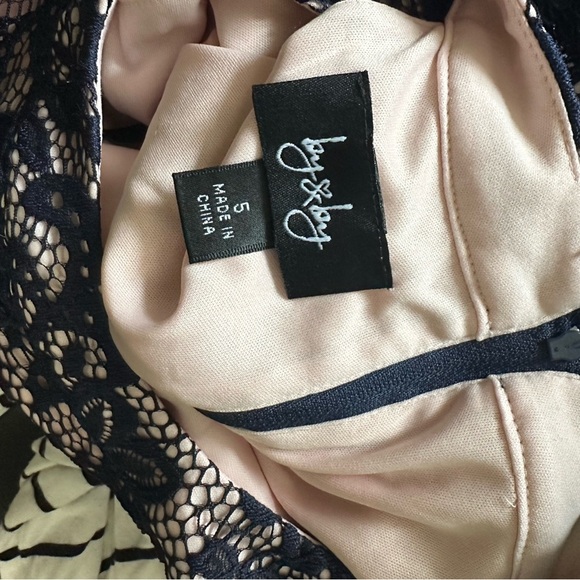 by & by Blue Tan Halter A-line Mini Dress - Picture 4 of 4